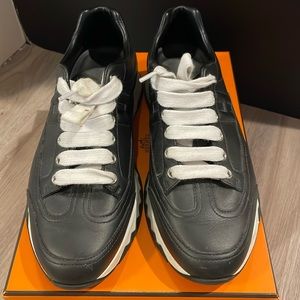 Hermes women’s Trail sneakers, black, size 38.